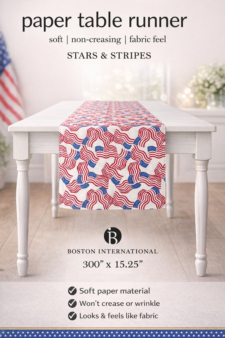 Boston International- Stars & Stripes Paper Table Runner