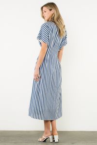 THML- Striped Texture Maxi Dress