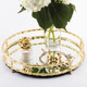 8 Oak Lane Gold Bamboo Round Mirrored Tray