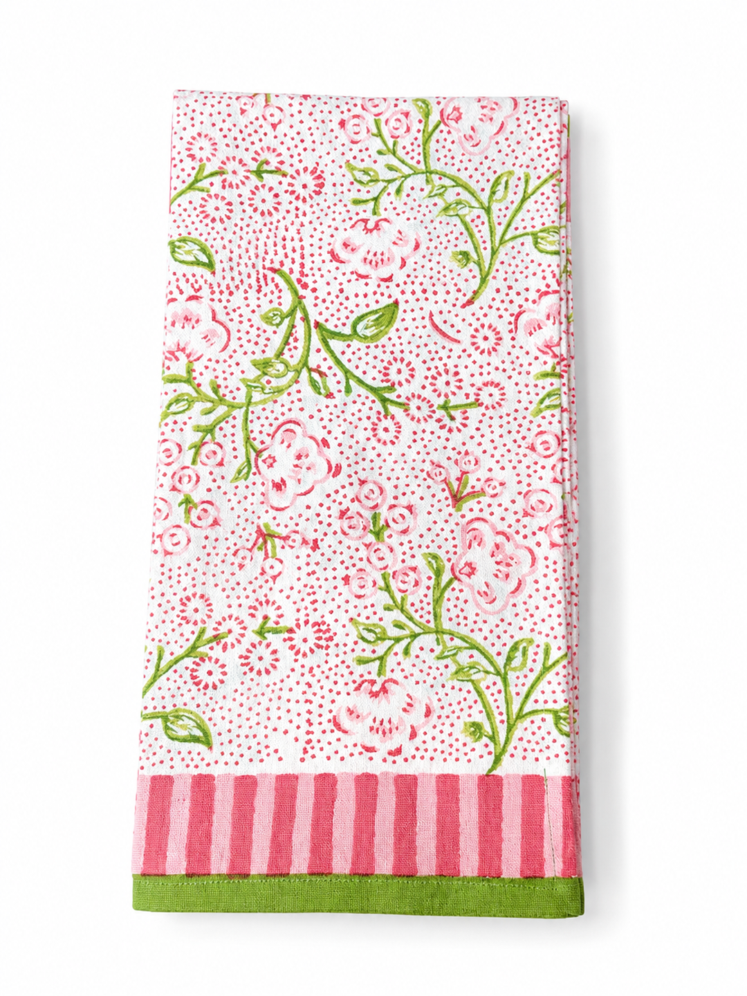Pomegranate Floral & Berries Pink & Green Tea Towels