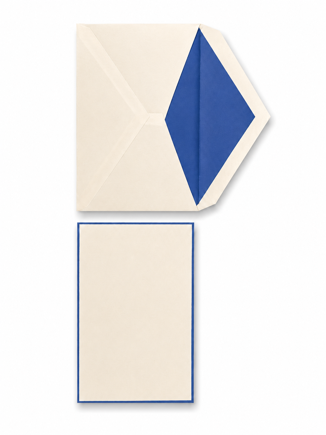 Crane Ecru Regent Blue Bordered Card
