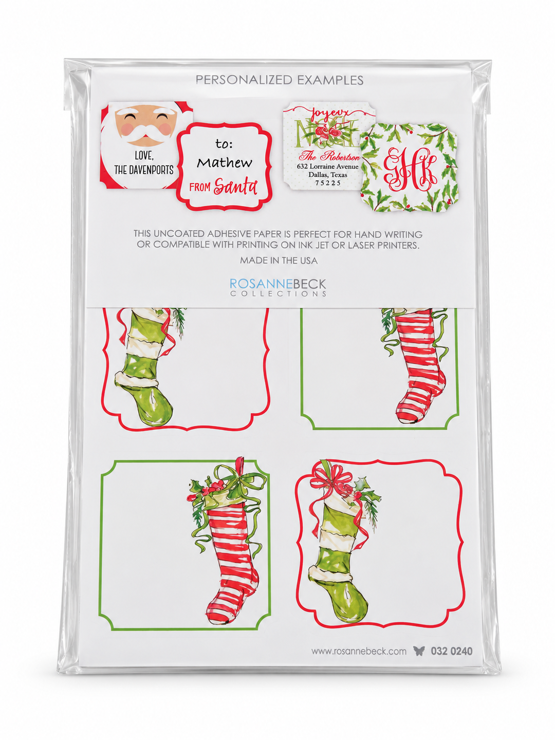 Rosanne Beck Die-Cut Christmas Stocking Christmas Sheets