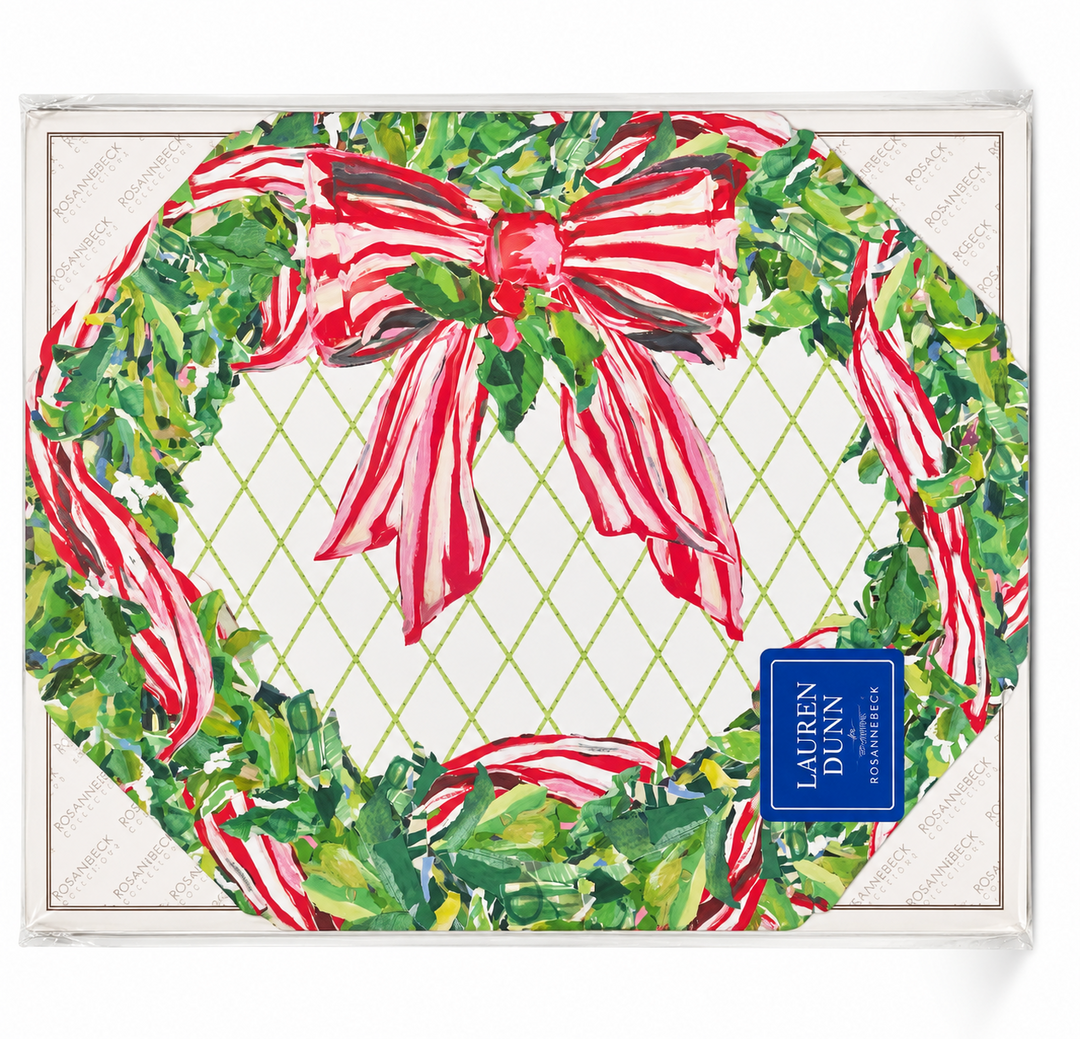 Rosanne Beck Red and White Striped Bow Placemat
