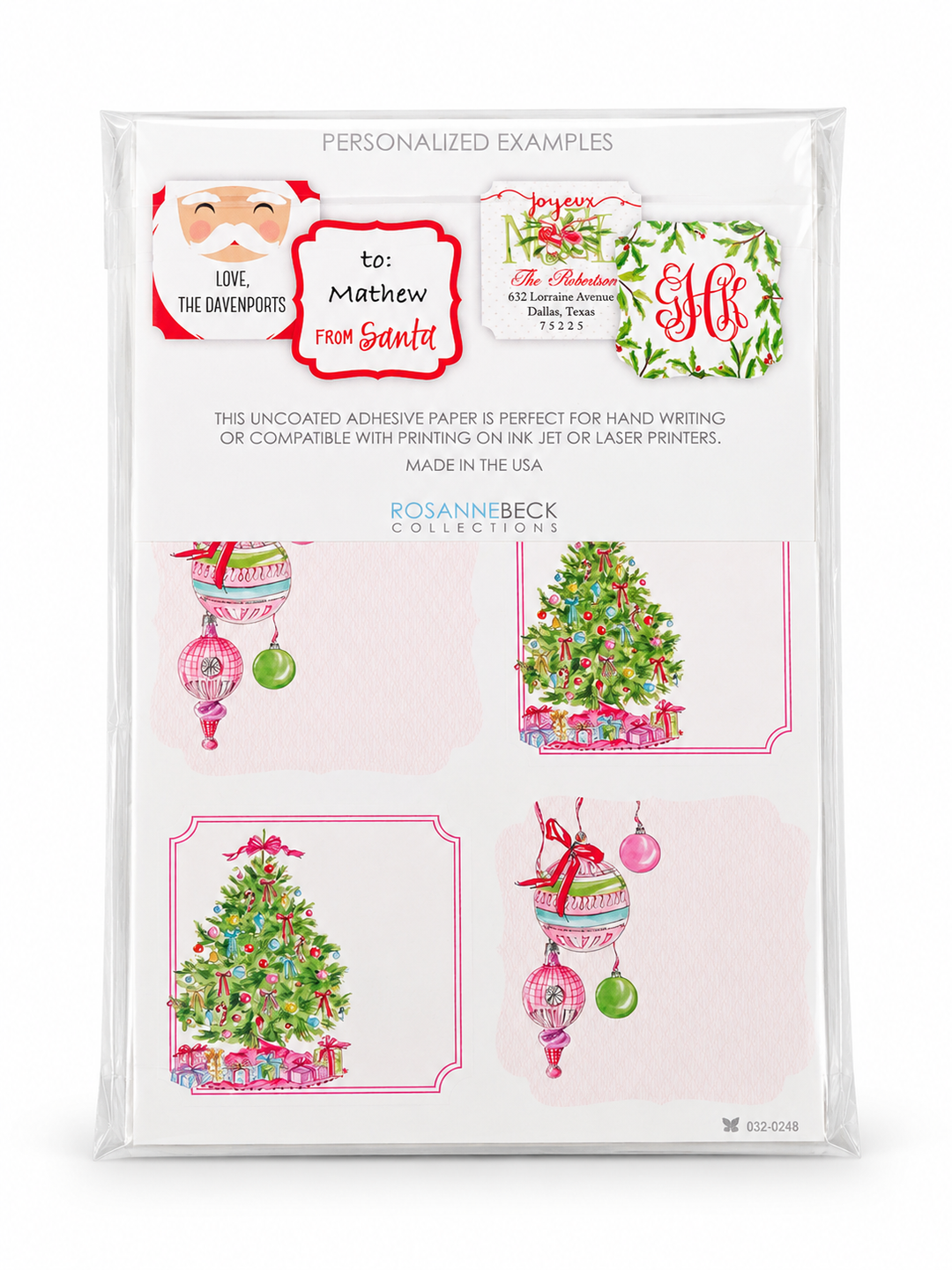 Rosanne Beck Christmas Tree and Colorful Ornaments Sticker Sheets