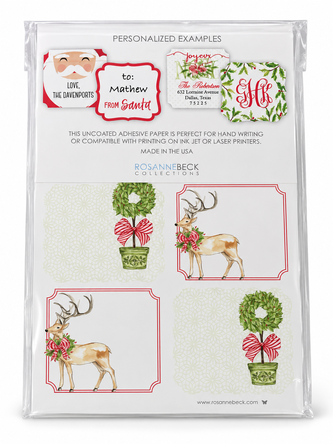Rosanne Beck Deer with Holly Sticker Sheets