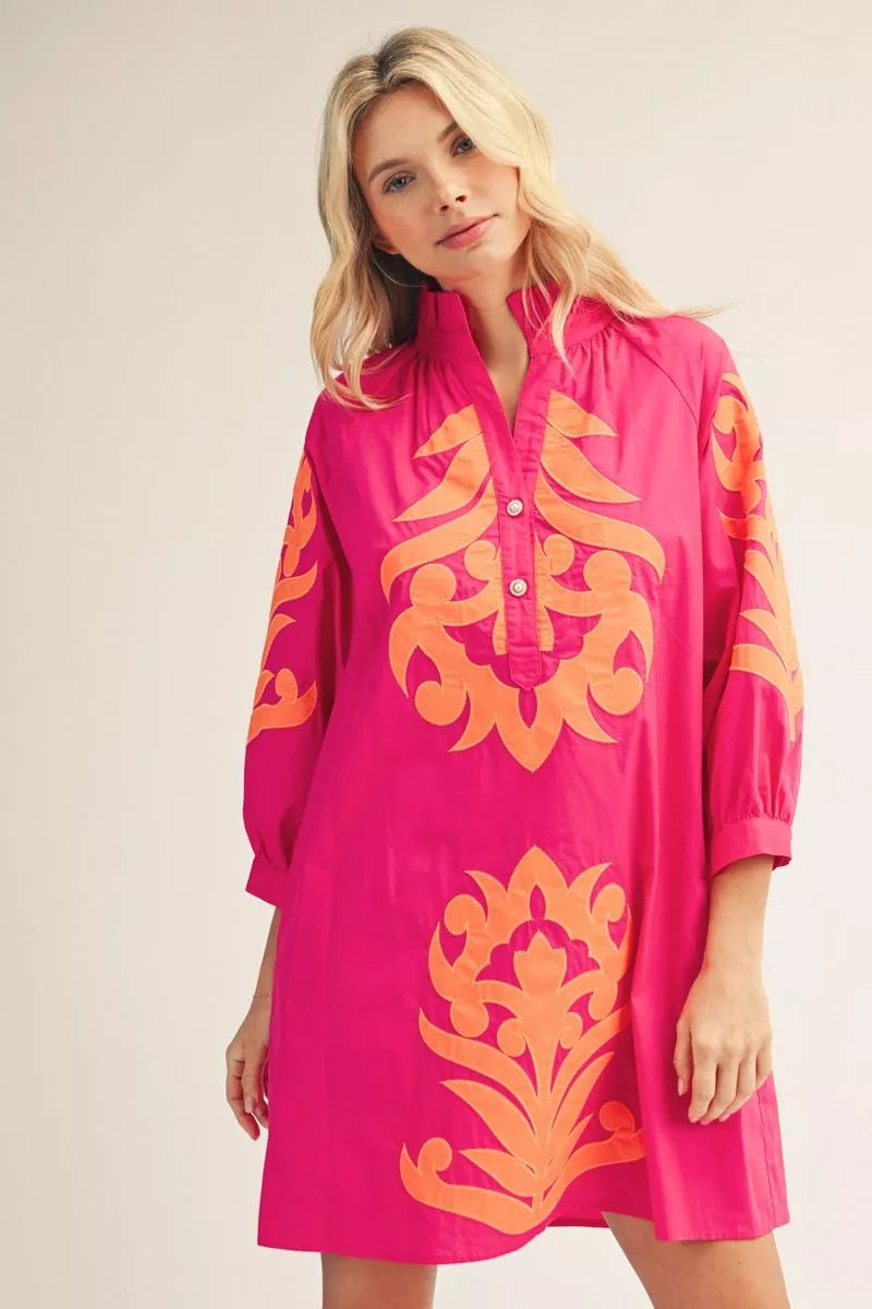 Jodifl- Scroll Pattern Dress