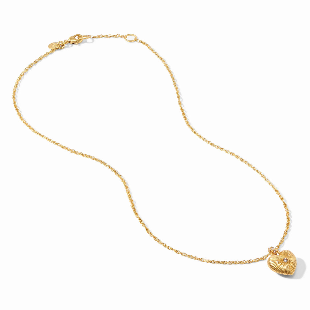 Julie Vos Esme Heart Solitaire Heart Necklace