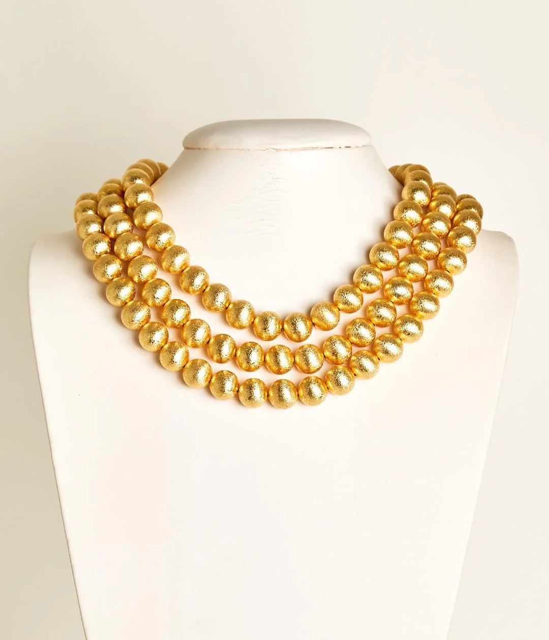 Lisi Lerch Diana gold Triple Strand Beaded Necklace