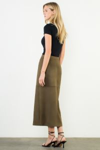 THML- Suede Long Skirt Olive