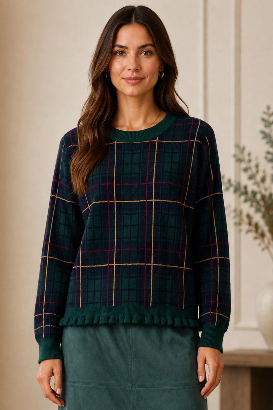 Tyler Boe Hailey Novelty Ruffle Crew Sweater