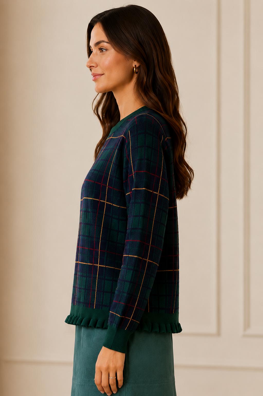 Tyler Boe Hailey Novelty Ruffle Crew Sweater