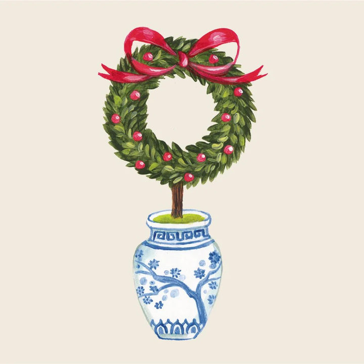 Hester & Cook Holiday Topiary Cocktail Napkin- pack of 20